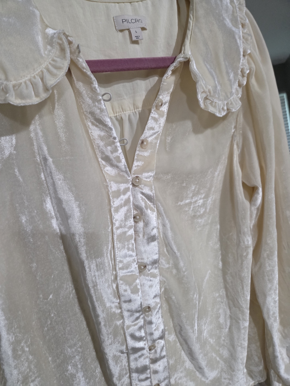 Pilcro Ruffle Collar Button-Up Blouse - Picture 2 of 10